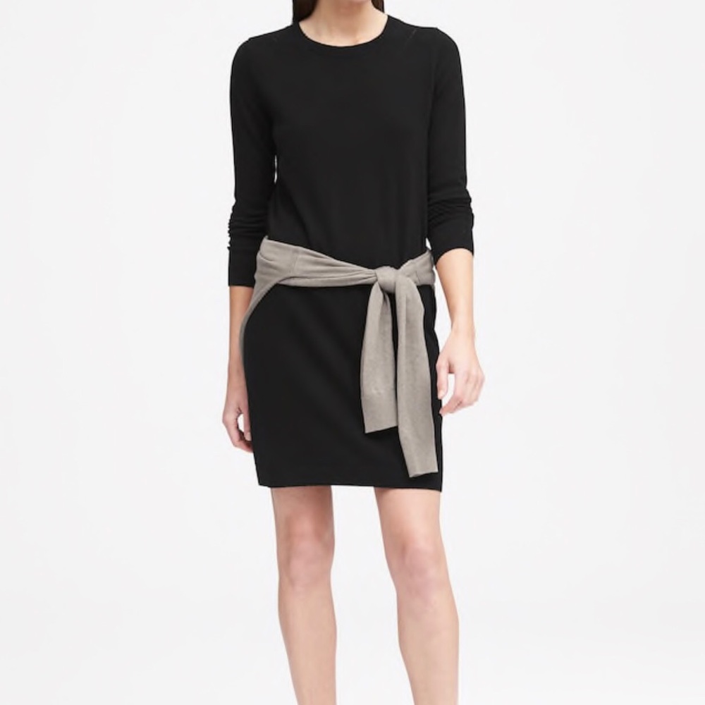 Banana Republic Black Wool Sweater Dress